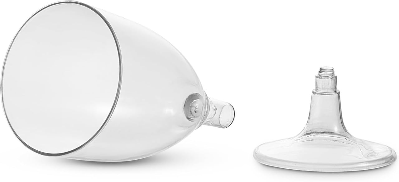 JoyServe Plastic Wine Glasses Disposable - 7 Oz Clear BPA-Free Plastic Wine Glasses with Stem, Reusable Party Wine Cups for Outdoor Parties, Weddings, Toasts, Drinks, Catering