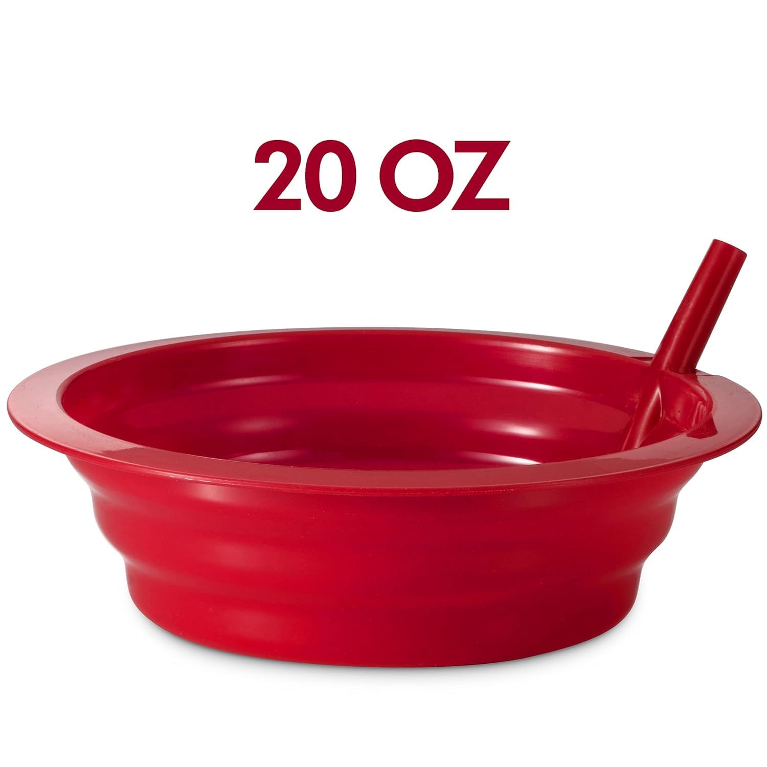 JoyServe Cereal Bowls with Straws and Straw Cups - BPA-Free Plastic Reusable Bowls with Built-In Straws