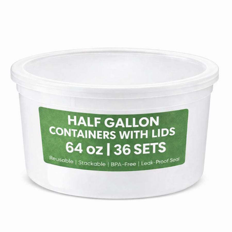 64 Oz Plastic Food Storage Containers (36-Sets) Leak-Proof Deli Containers