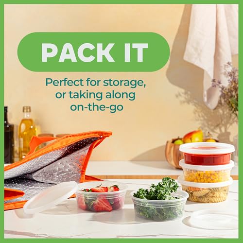 JoyServe Deli Food Containers with Lids for Food, Snacks, Takeout, Meal Prep - Durable Clear Containers for Food - Stackable and Durable, Dishwasher & Microwave Safe