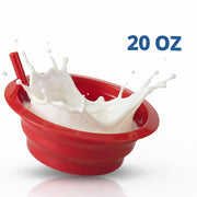 JoyServe Cereal Bowls with Straws for Kids (Set of 18-20-Ounce) BPA-Free Plastic Reusable Bowls with Built-In Straws for Children - Dishwasher and Microwave Safe, Includes 3 Cleaning Brushes