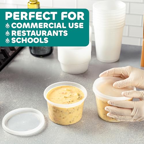 JoyServe Deli Food Containers with Lids for Food, Snacks, Takeout, Meal Prep - Durable Clear Containers for Food - Stackable and Durable, Dishwasher & Microwave Safe