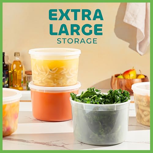 Deli Food Containers with Lids - 8 oz or 32oz for Food, Snacks, Takeout, Meal Prep - 1 Cup Small Durable Clear Containers for Food - Stackable and Durable, Freezer, Dishwasher & Microwave Safe