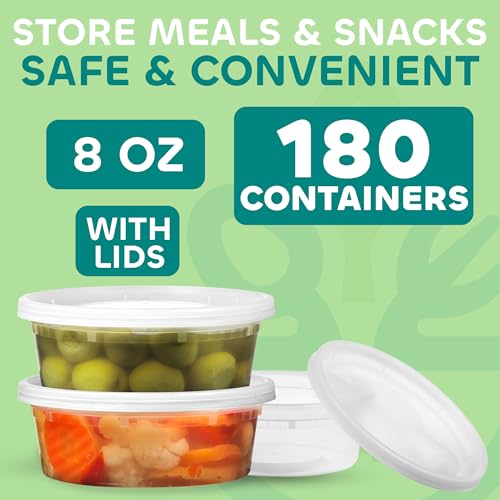 JoyServe Deli Food Containers with Lids for Food, Snacks, Takeout, Meal Prep - Durable Clear Containers for Food - Stackable and Durable, Dishwasher & Microwave Safe