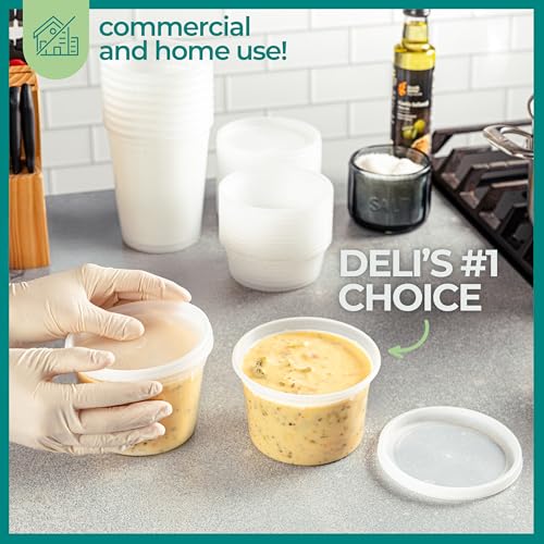 JoyServe Deli Food Containers with Lids for Food, Snacks, Takeout, Meal Prep - Durable Clear Containers for Food - Stackable and Durable, Dishwasher & Microwave Safe