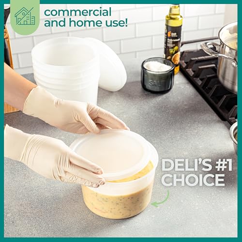 Deli Food Containers with Lids - 8 oz or 32oz for Food, Snacks, Takeout, Meal Prep - 1 Cup Small Durable Clear Containers for Food - Stackable and Durable, Freezer, Dishwasher & Microwave Safe