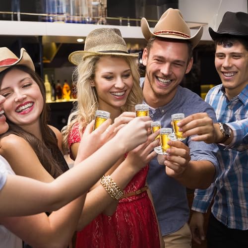 JoyServe Cowboy Boot Shot Glasses - Mini Reusable and Disposable Clear Plastic Shot Glass Cups for Themed Birthday Parties Decorations and Cowboy Bachelorette Party Favors, Holds 1-Oz