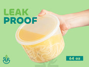 64 Oz Plastic Food Storage Containers (6-Sets) Leak-Proof Deli Containers