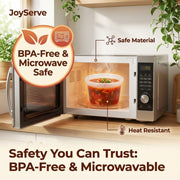 JoyServe 24 Sets Deli Containers with Lids – 8oz, 16oz & 32oz – Leak Proof, Microwaveable, Dishwasher & Freezer Safe – Plastic Food Storage & Soup Containers