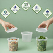 144 Sets Plastic Food Storage Deli Containers w/ Lids 16oz Pint, 32oz Quart