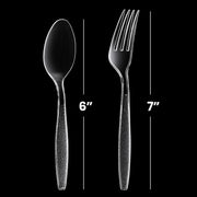 Clear Plastic Cutlery Set - (Bulk Case Pack of 1440 Pcs) Plastic Utensils Heavy Duty, 720 Forks and 720 Spoons, Silverware Sets for Party Supplies, Dinners, Take-Out, Catering, Food Services