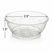JoyServe Clear Mini Plastic Bowls - (Bulk 50 Pack) 6 Oz Disposable Premium Hard Plastic Dessert Bowls for Serving, Weddings, Catering, Parties, Salsa, Home or Event Party Supplies