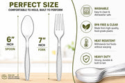 Clear Plastic Cutlery Set 1440-Pc Bulk Pack - 720 Forks & 720 Spoons