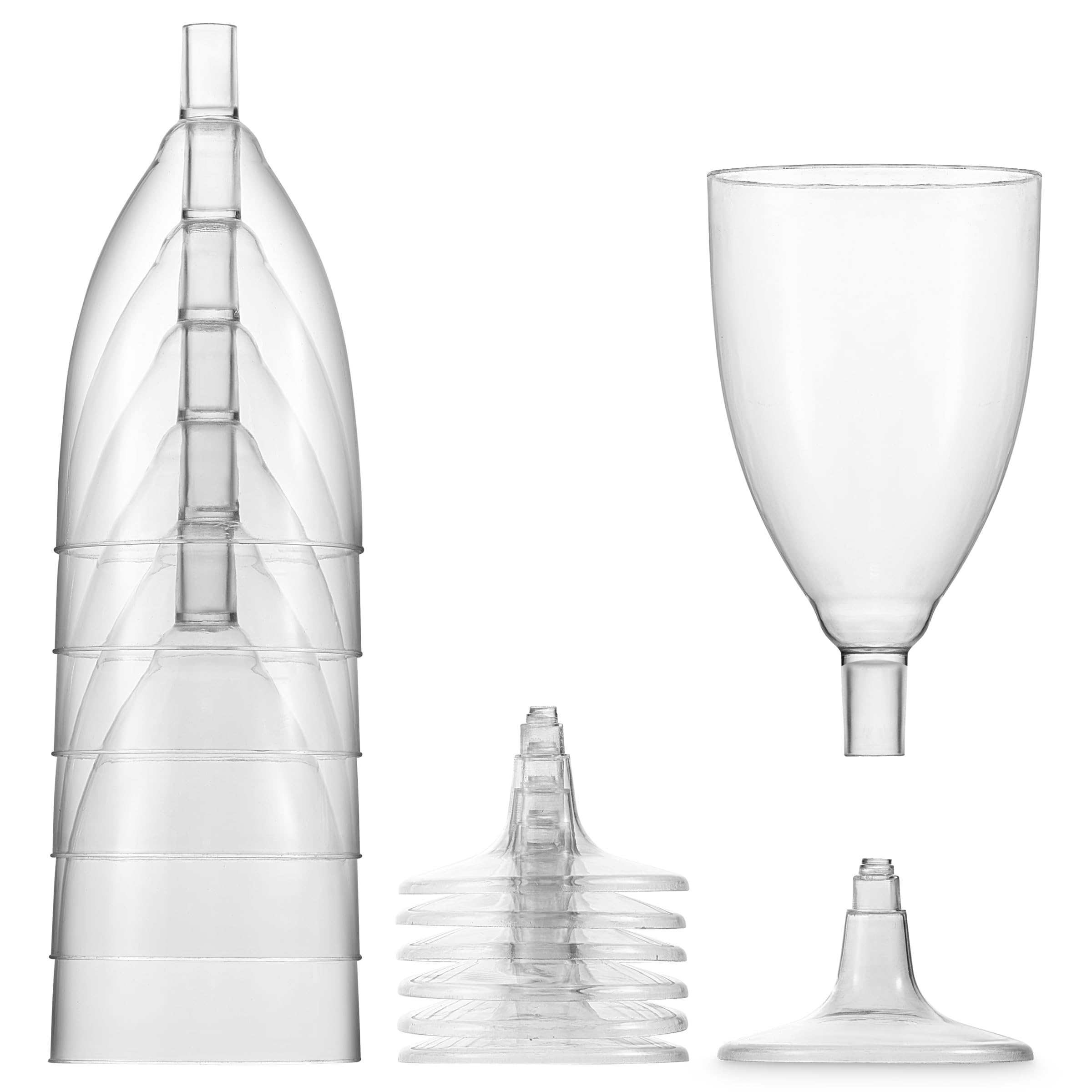 JoyServe Plastic Wine Glasses Disposable - 7 Oz Clear BPA-Free Plastic Wine Glasses with Stem, Reusable Party Wine Cups for Outdoor Parties, Weddings, Toasts, Drinks, Catering