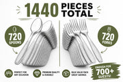 Clear Plastic Cutlery Set 1440-Pc Bulk Pack - 720 Forks & 720 Spoons