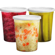 JoyServe 32 Oz Deli Food Containers with Lids - (72 Sets) Quart Airtight Plastic Food Storage for Takeout, Meal Prep, To-Go, Soup Freezer Containers with 72 Lids, BPA-Free, Dishwasher, Microwave Safe