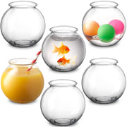 JoyServe 16 Oz Plastic Fish Bowl (6 Pack) 4 Inch Heavy Duty Plastic Ivy Bowls, for Candy, Carnival Games, Prizes, Centerpieces and Party Decoration Supplies, BPA-Free