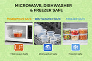 JoyServe 48 Sets Deli Containers with Lids – 8oz, 16oz & 32oz – Leak Proof, Microwaveable, Dishwasher & Freezer Safe – Plastic Food Storage & Soup Containers