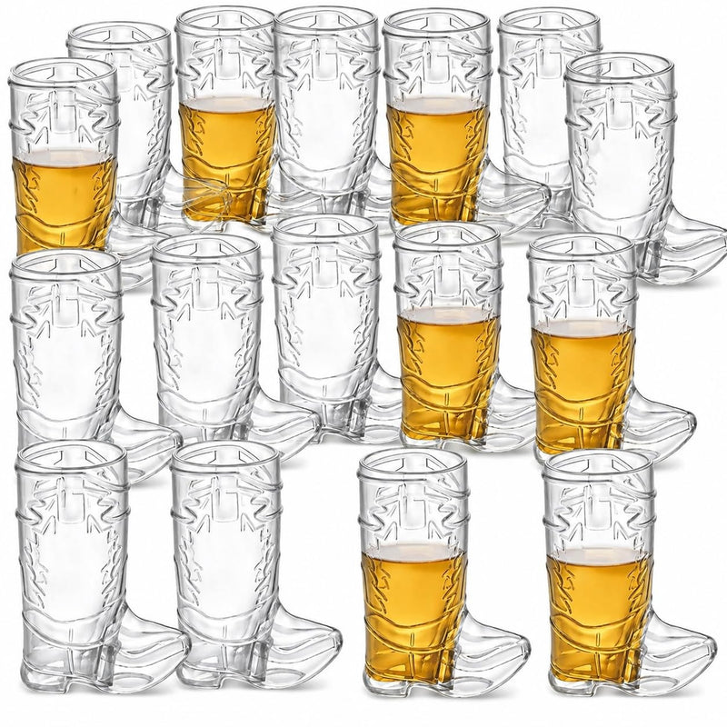 JoyServe 24 Mini Boot Shot Glasses, 1 oz Clear Plastic Shot Cups