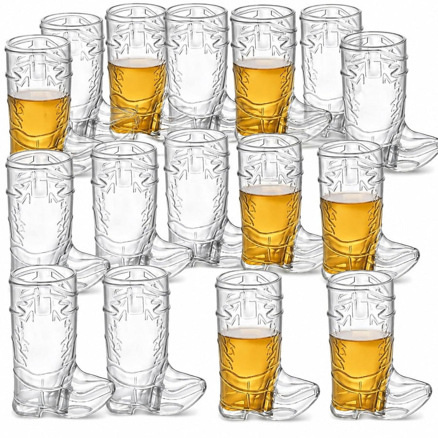 JoyServe 24 Mini Boot Shot Glasses, 1 oz Clear Plastic Shot Cups