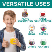 JoyServe 16 Oz Plastic Fish Bowl (48 Pack) 4 Inch Heavy Duty Plastic Ivy Bowls, for Candy, Carnival Games, Prizes, Centerpieces and Party Decoration Supplies, BPA-Free