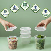 JoyServe 48 Sets Deli Containers with Lids – 8oz, 16oz & 32oz – Leak Proof, Microwaveable, Dishwasher & Freezer Safe – Plastic Food Storage & Soup Containers
