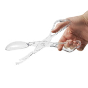 Pack of 4 11-Inch Clear Plastic Scissor Salad Tongs - Premium, Heavy-Duty, Reusable Serving Utensils for Catering, Cooking, Buffets, Party Supplies, and Weddings, Dishwasher Safe