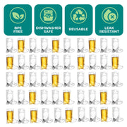 Cowboy Boot Shot Glasses - (Bulk Pack of 72) Mini Reusable and Disposable Clear Plastic Shot Glass Cups for Themed Birthday Parties Decorations and Cowboy Bachelorette Party Favors, Holds 1oz