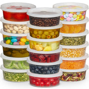 JoyServe 60 Sets (120-Piece) 8 oz Deli Food Containers with Lids for Food, Snacks, Takeout, Meal Prep - 1 Cup Small Durable Clear Containers - Stackable and Durable, Dishwasher & Microwave Safe
