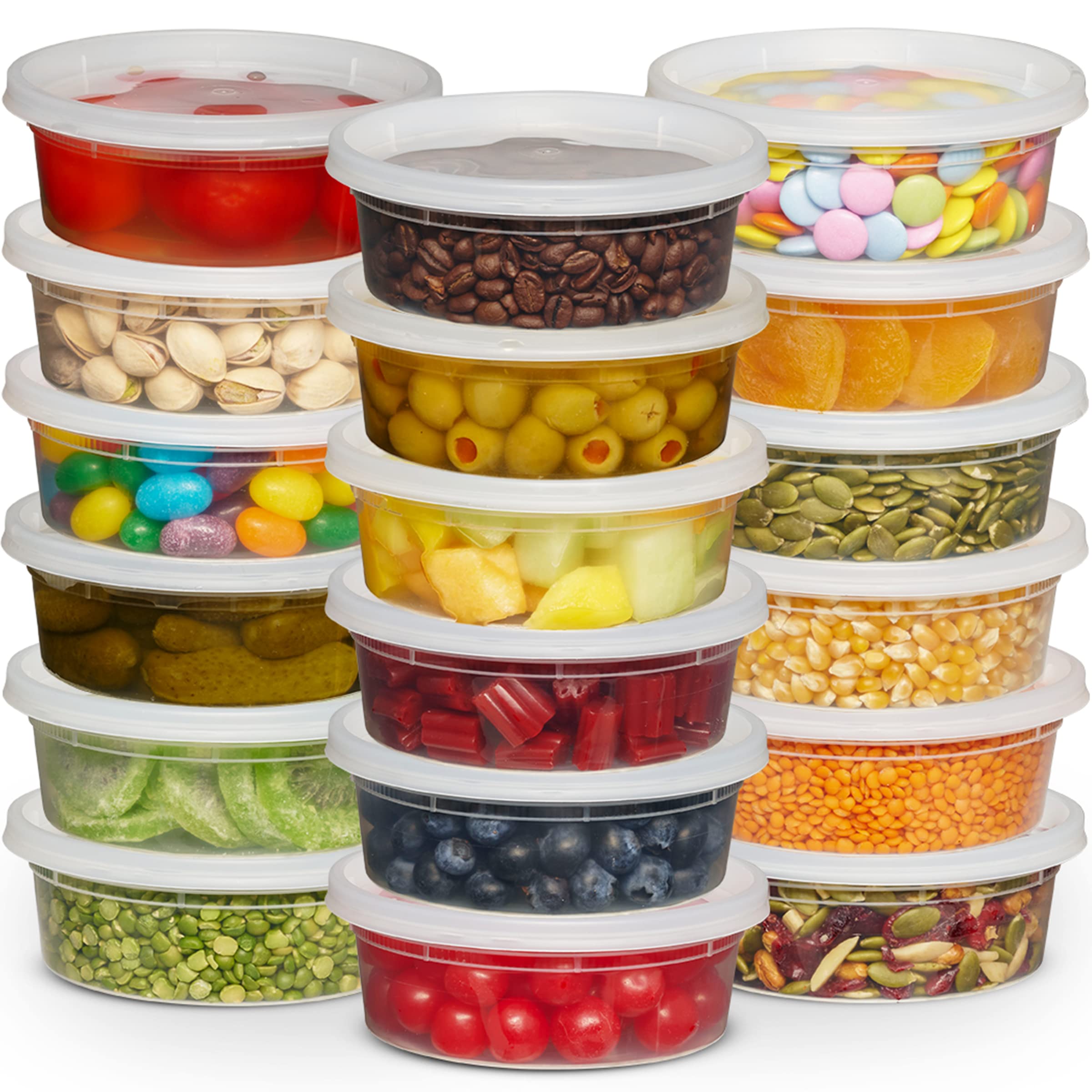JoyServe Deli Food Containers with Lids for Food, Snacks, Takeout, Meal Prep - Durable Clear Containers for Food - Stackable and Durable, Dishwasher & Microwave Safe