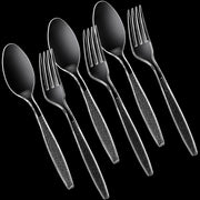 Clear Plastic Cutlery Set - (Bulk Case Pack of 1440 Pcs) Plastic Utensils Heavy Duty, 720 Forks and 720 Spoons, Silverware Sets for Party Supplies, Dinners, Take-Out, Catering, Food Services
