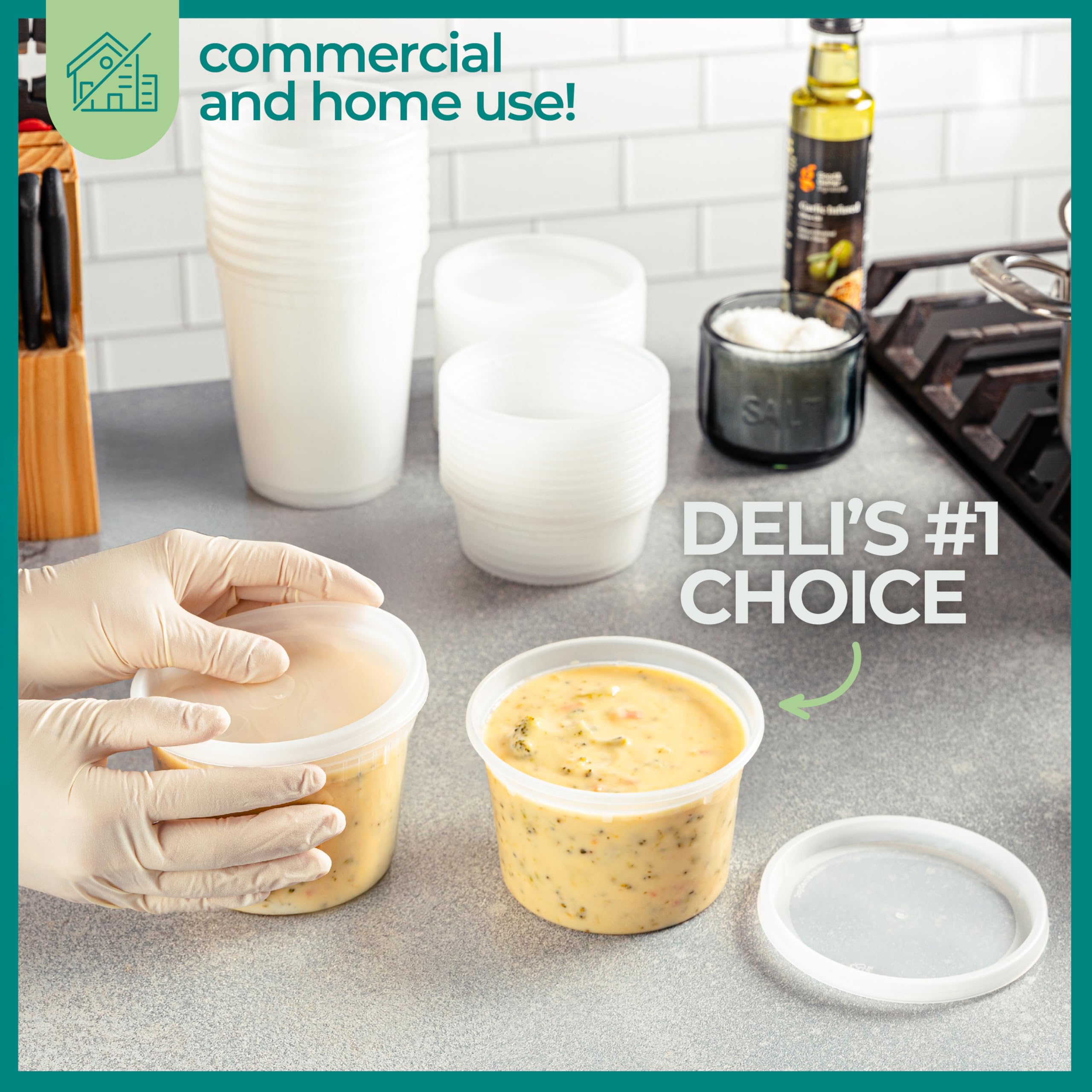 JoyServe Deli Food Containers with Lids for Food, Snacks, Takeout, Meal Prep - Durable Clear Containers for Food - Stackable and Durable, Dishwasher & Microwave Safe