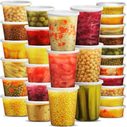 JoyServe 48 Sets Deli Containers with Lids – 8oz, 16oz & 32oz – Leak Proof, Microwaveable, Dishwasher & Freezer Safe – Plastic Food Storage & Soup Containers