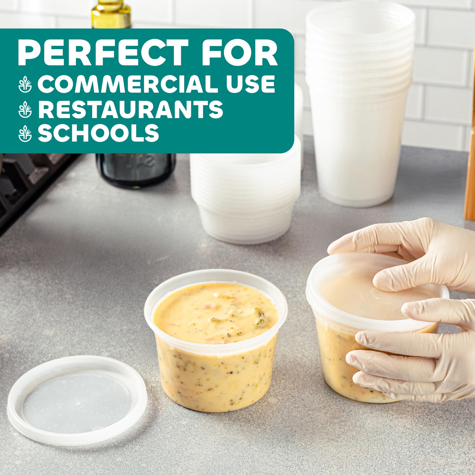 JoyServe Deli Food Containers with Lids for Food, Snacks, Takeout, Meal Prep - Durable Clear Containers for Food - Stackable and Durable, Dishwasher & Microwave Safe