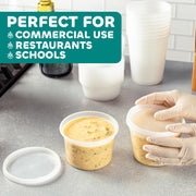 JoyServe 16 Oz Deli Food Containers with Lids - (180 Sets) Airtight Plastic Food Storage for Takeout, Meal Prep, To-Go, and Soup Freezer Containers with 180 Lids, BPA-Free, Dishwasher, Microwave Safe