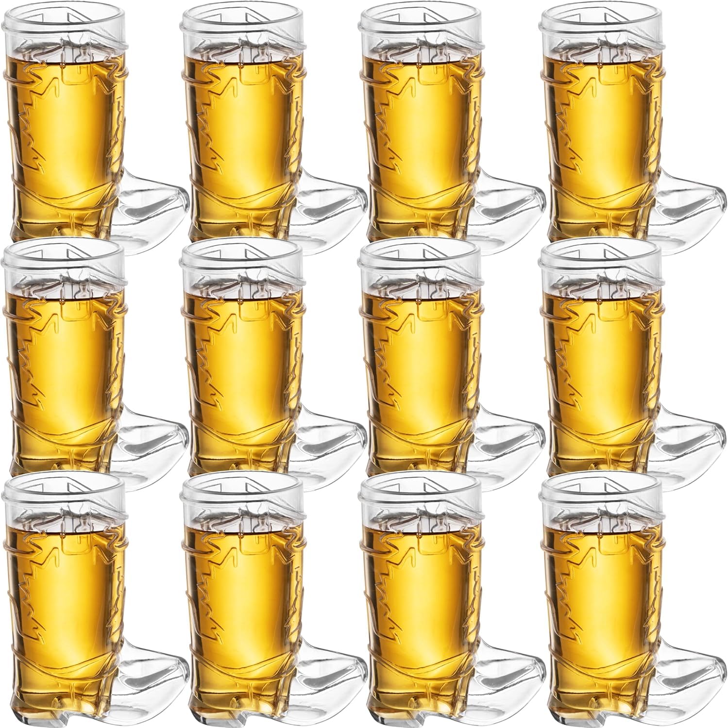 JoyServe Cowboy Boot Cups - 17oz Cowboy and Cowgirl Drink Mugs, Reusable BPA-Free Plastic Mug with Handle for Western Themed Rodeo Birthday Party Decorations and Supplies