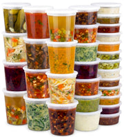 JoyServe Deli Food Containers with Lids - (120 Pack) 15 Sets of Each Size - 8 Oz - Cup / 16 Oz - Pint / 32 Oz - Quart Sizes Food Storage Takeout Meal Prep Storage, BPA-Free, Dishwasher, Microwave Safe