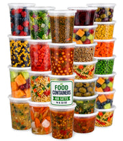 48 Sets Plastic Food Storage Deli Containers w/ Lids 16oz Pint & 32oz Quart