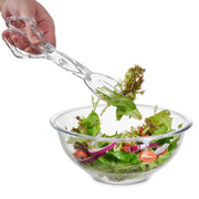 Pack of 1 11-Inch Clear Plastic Scissor Salad Tongs, Premium, Heavy-Duty, Reusable Serving Utensils for Catering, Cooking, Buffets, Party Supplies, and Weddings - Dishwasher Safe