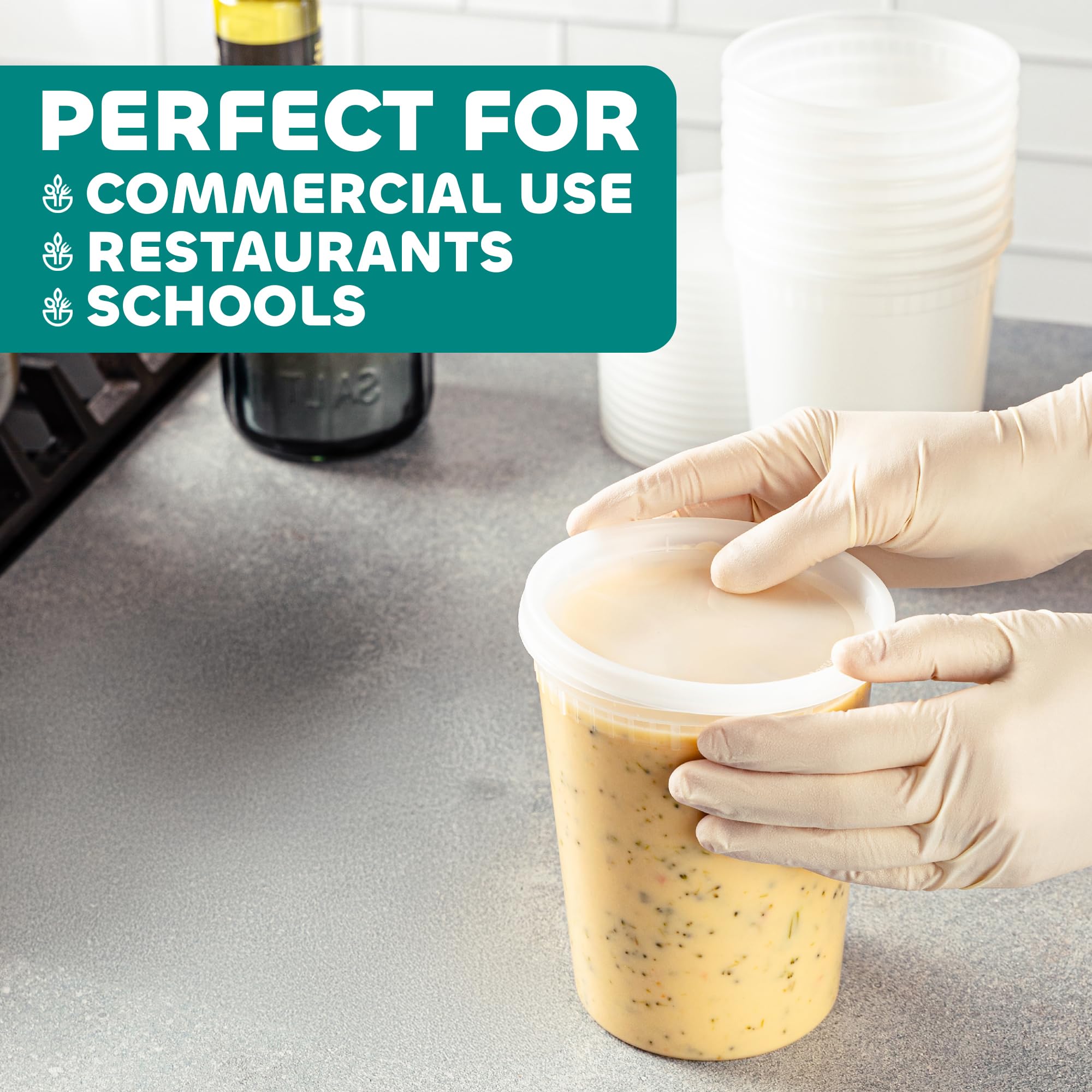 JoyServe Deli Food Containers with Lids for Food, Snacks, Takeout, Meal Prep - Durable Clear Containers for Food - Stackable and Durable, Dishwasher & Microwave Safe