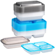 Food Storage Containers With Lids - (144 Pack-32 Oz) 72- 3 Compartment Meal Prep Containers Reusable Or Disposable & 72- Single Food Storage Bento Boxes, Bpa Free, Microwave, Freezer, Dishwasher Safe