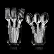 Plastic Forks and Spoons Set - (Bulk Pack 360 Pcs) Clear Plastic Cutlery Utensils Heavy Duty, 180 Forks and 180 Spoons, Silverware Sets for Party Supplies, Dinners, Take-Out, Catering, Food Services