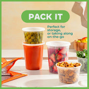JoyServe 240-Sets Deli Containers with Lids - (120)-32oz & (120)-16oz Bulk Pack of Food Storage Take Out Containers for Restaurants, Catering, Meal Prep - Microwaveable, Reusable & BPA-Free