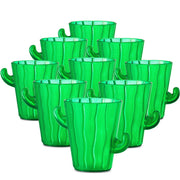 Cactus Plastic Shot Glasses - (Pack of 48) 2-Oz Shot Glasses Funny Cute Novelty Set for Bachelorette, Western, Cinco de Mayo, Tequila, Fiesta Themed Party Supplies, BPA-Free, Dishwasher-Safe, Green