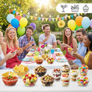 JoyServe Clear Mini Plastic Bowls - (Bulk 50 Pack) 6 Oz Disposable Premium Hard Plastic Dessert Bowls for Serving, Weddings, Catering, Parties, Salsa, Home or Event Party Supplies