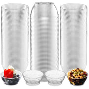 6 Oz Clear Mini Plastic Dessert Bowls (100-Pack) Disposable Serving Bowls