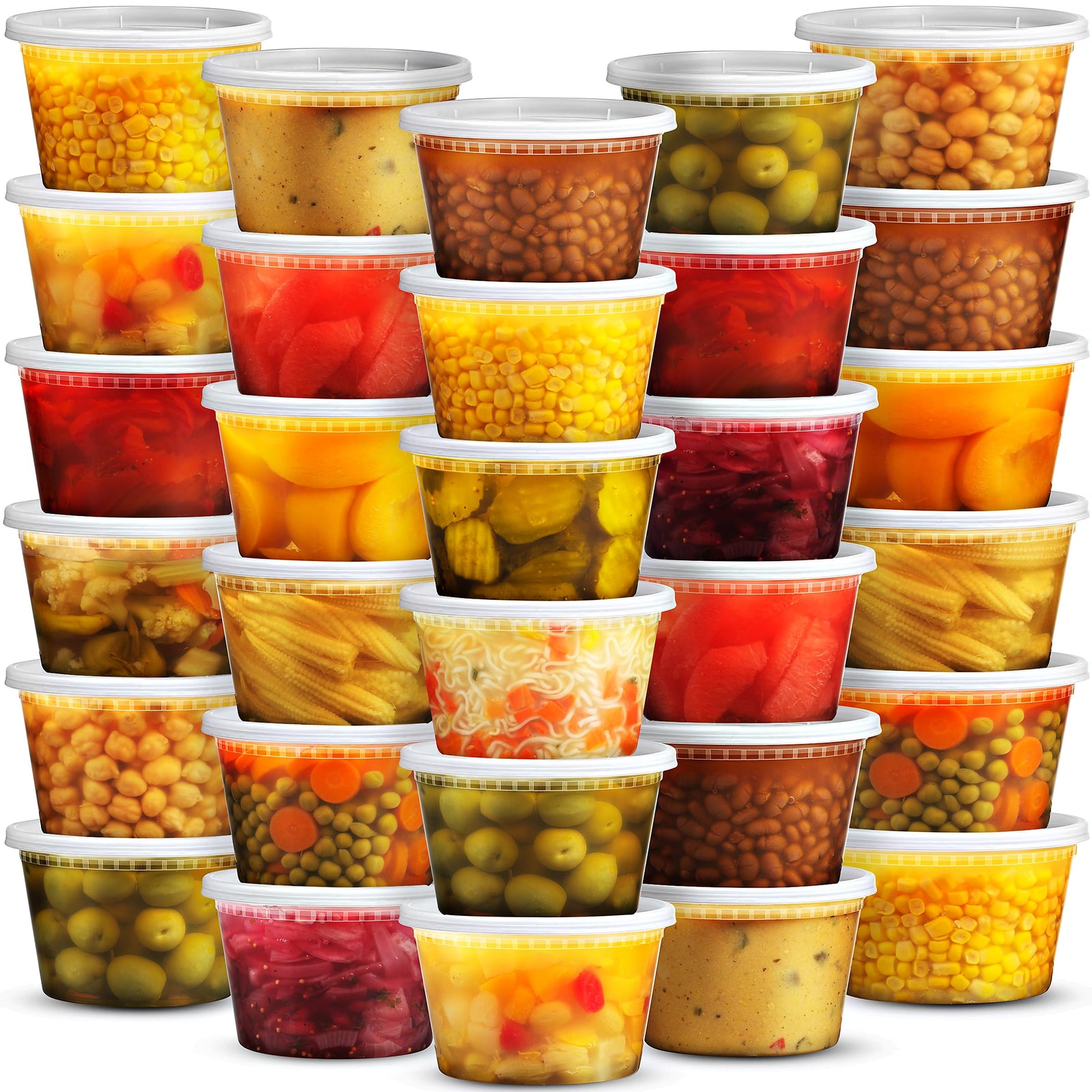 JoyServe 16 Oz Deli Food Containers with Lids - (72 Sets) Airtight Plastic Food Storage for Takeout, Meal Prep, To-Go, and Soup Freezer Containers with 72 Lids, BPA-Free, Dishwasher, Microwave Safe