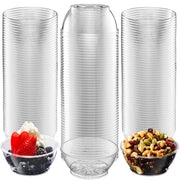 JoyServe Clear Mini Plastic Bowls - (Bulk 400 Pack) 6 Oz Disposable Premium Hard Plastic Dessert Bowls for Serving, Weddings, Catering, Parties, Ice Cream, Salsa, Home or Event Party Supplies