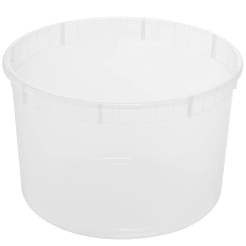 64 oz Food Storage Containers with Lids - (Pack of 12 Sets), (1/2) Half Gallon Round Plastic Deli Take-Out Container with Leak-Proof Lid, BPA-Free, Freezer, Dishwasher & Microwave Safe